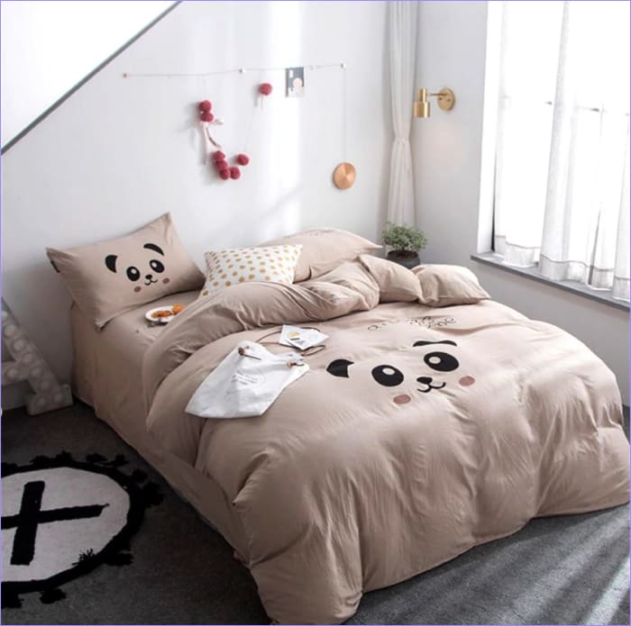 Beige Panda Dynebetræk