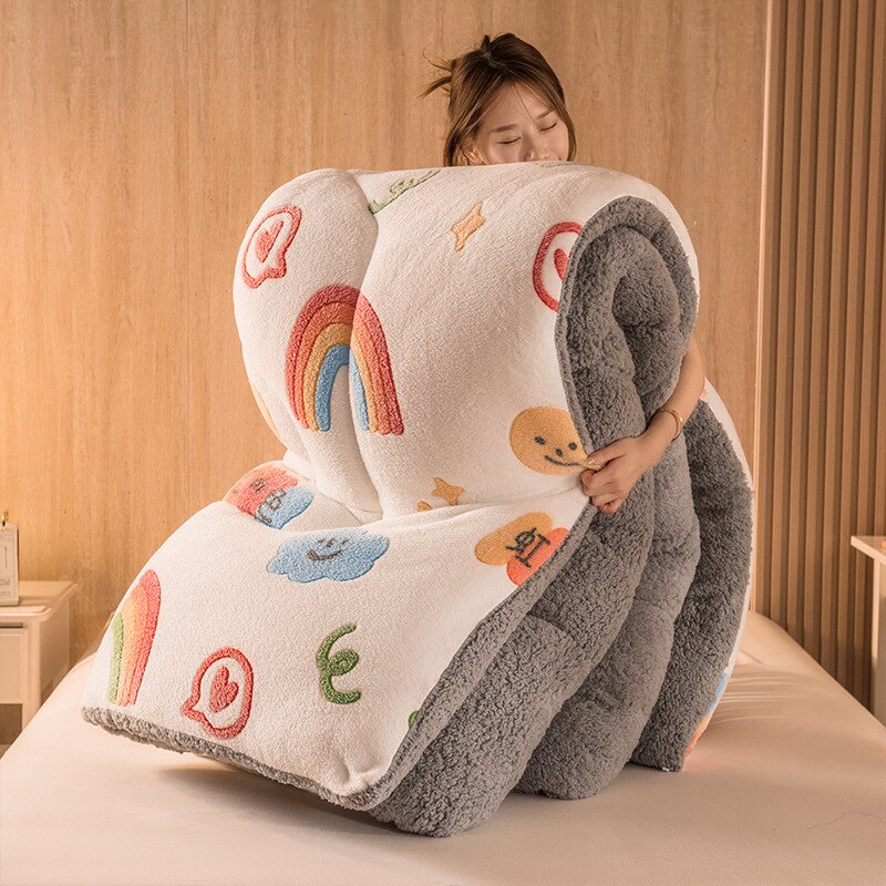 Hvid Og Grå Fleecedyne