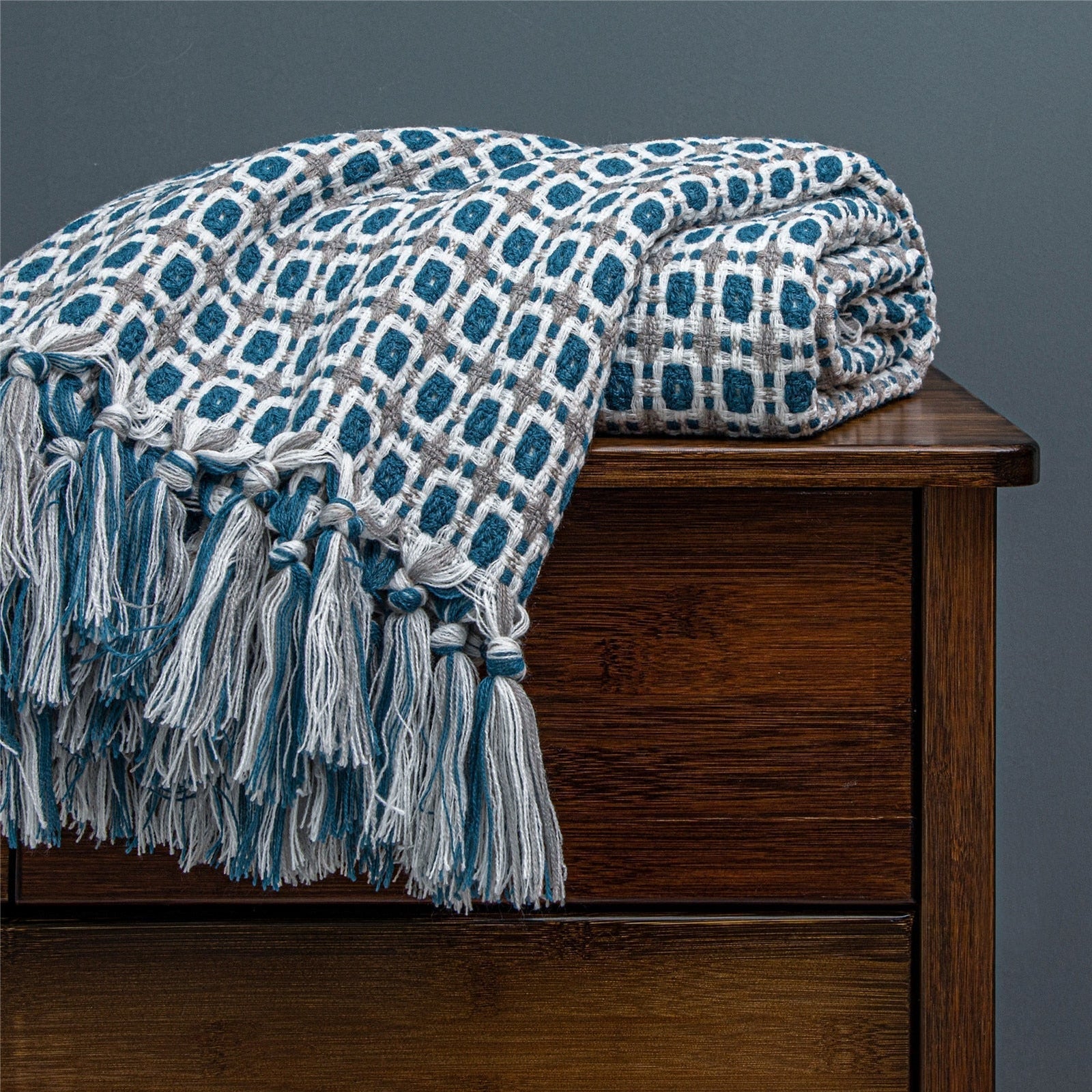 Varmt Plaid Strikket Tæppe Til Vinter