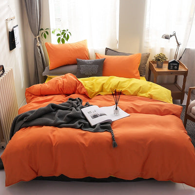 Orange Og Gul Vendbart Sengesæt