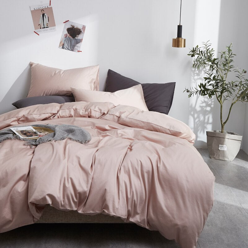 Almindelig Sengesæt 100% Bomuld Lysebrun