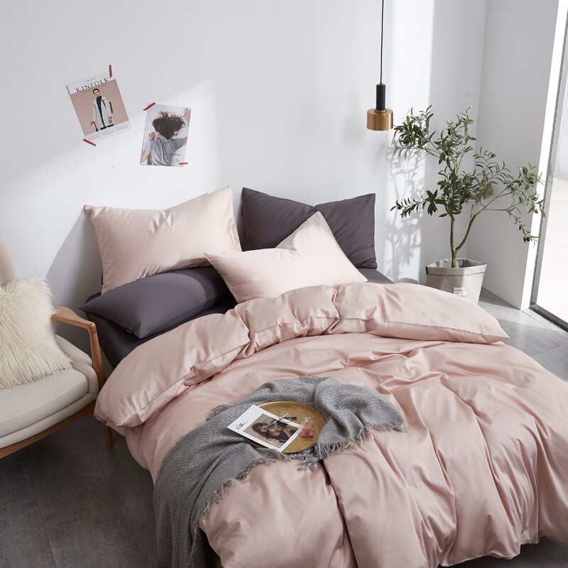 Almindelig Sengesæt 100% Bomuld Lysebrun