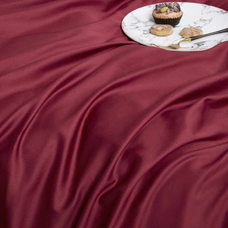 100% Bomuld Almindeligt Sengesæt Rødt