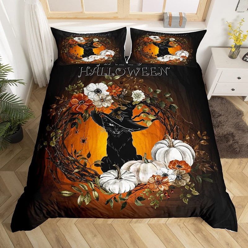 Hvidløg Og Halloween Blomster Dynebetræk