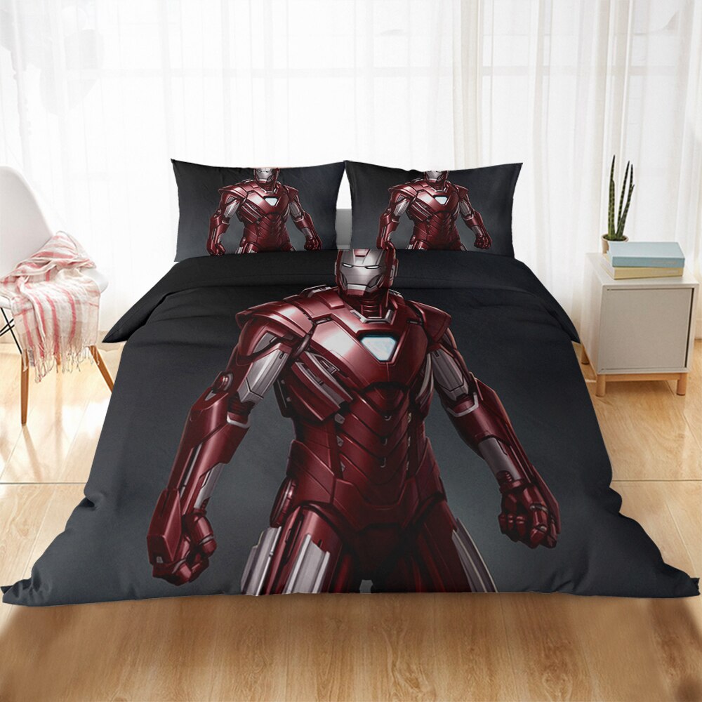 Avengers Dynebetræk Rød Og Guld Iron Man Armor