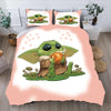 Baby Yoda Pink Og Hvidt Dynebetræk