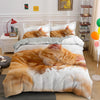 Hvidt Ginger Cat Dynebetræk