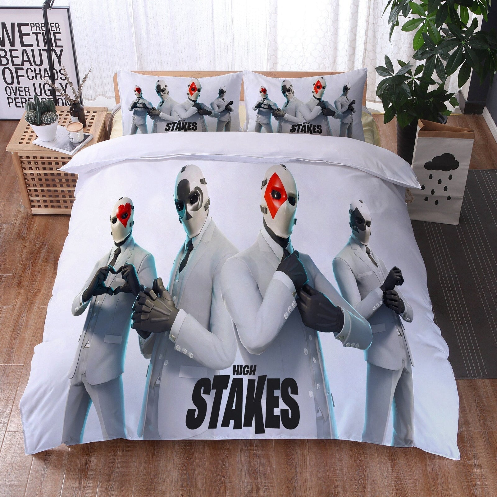 Fortnite Maskeret Hvidt Dynebetræk