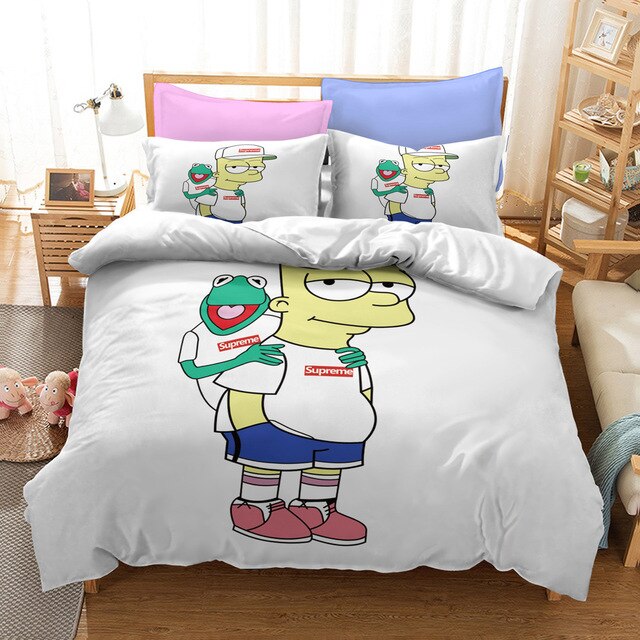 Hvidt Dynebetræk The Simpsons Bart