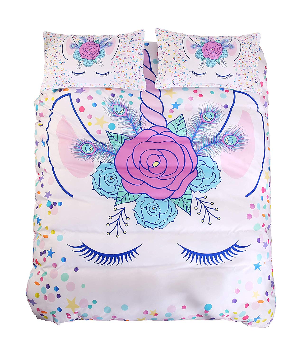 Hvidt Sovende Enhjørning Dynebetræk