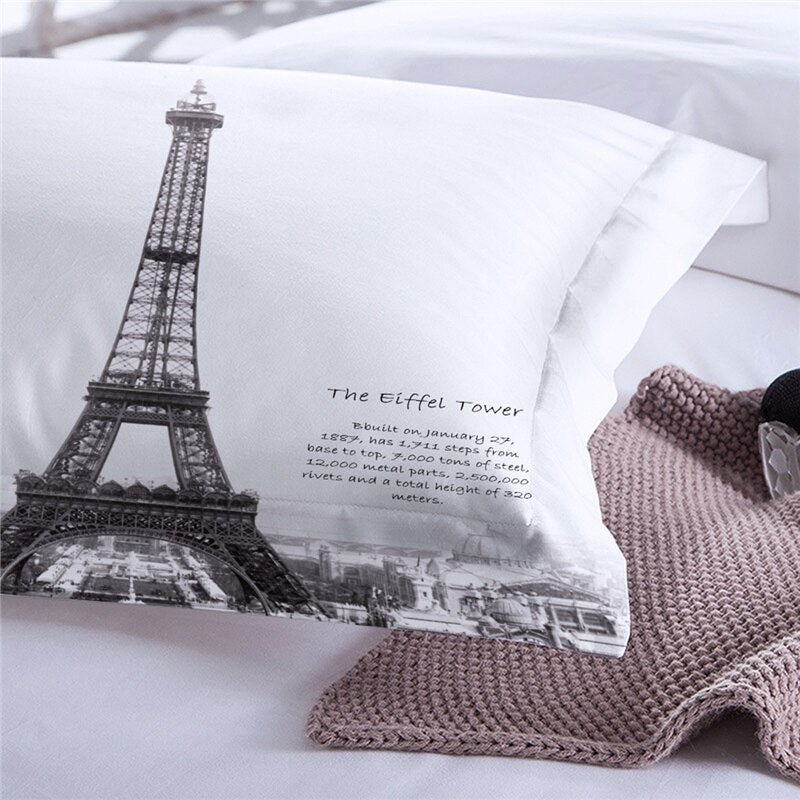 Hvidt Dynebetræk Fra Eiffeltårnet