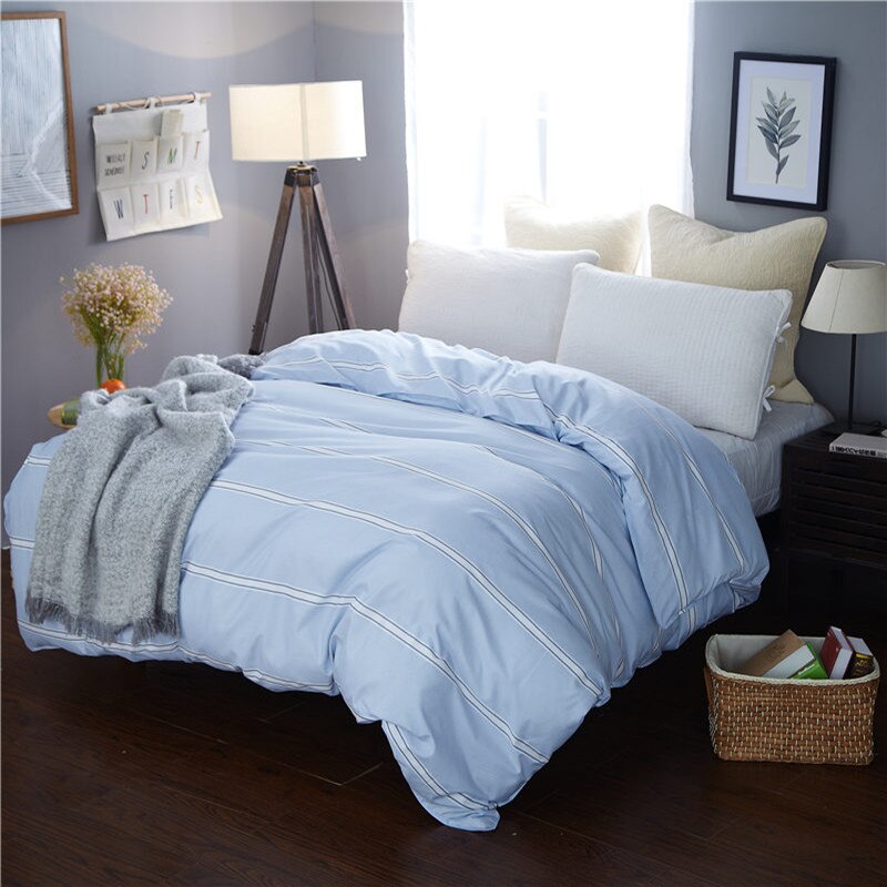 Blå Fine Striber Dynebetræk