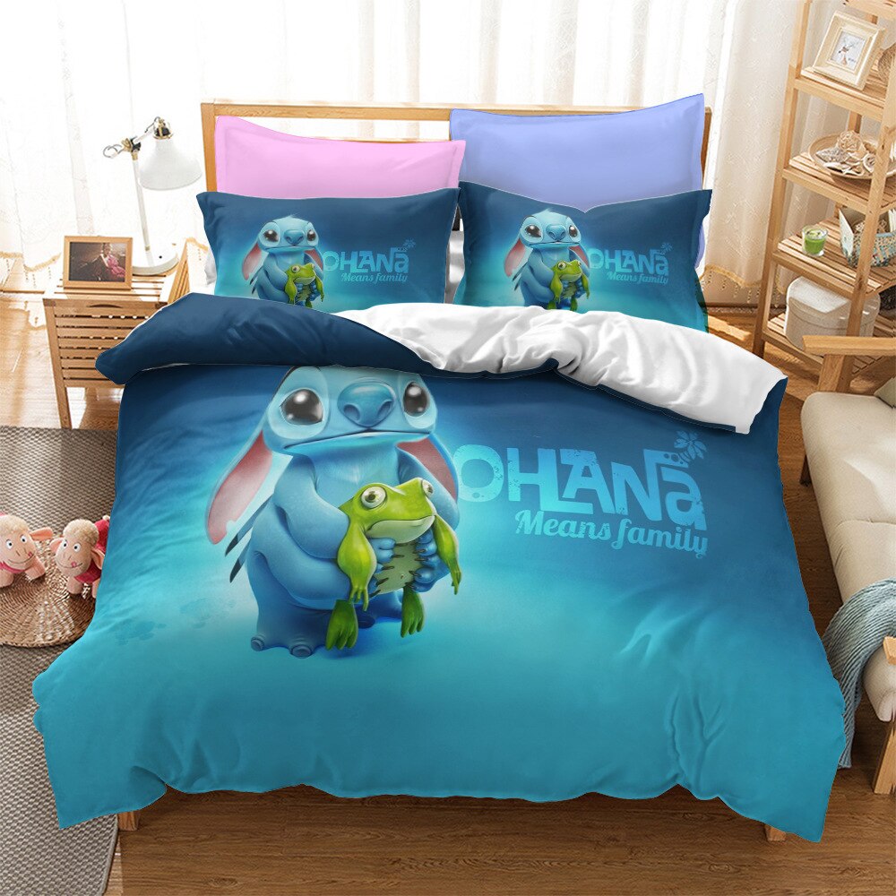 Blå Dynebetræk Lilo And Stich Ohana