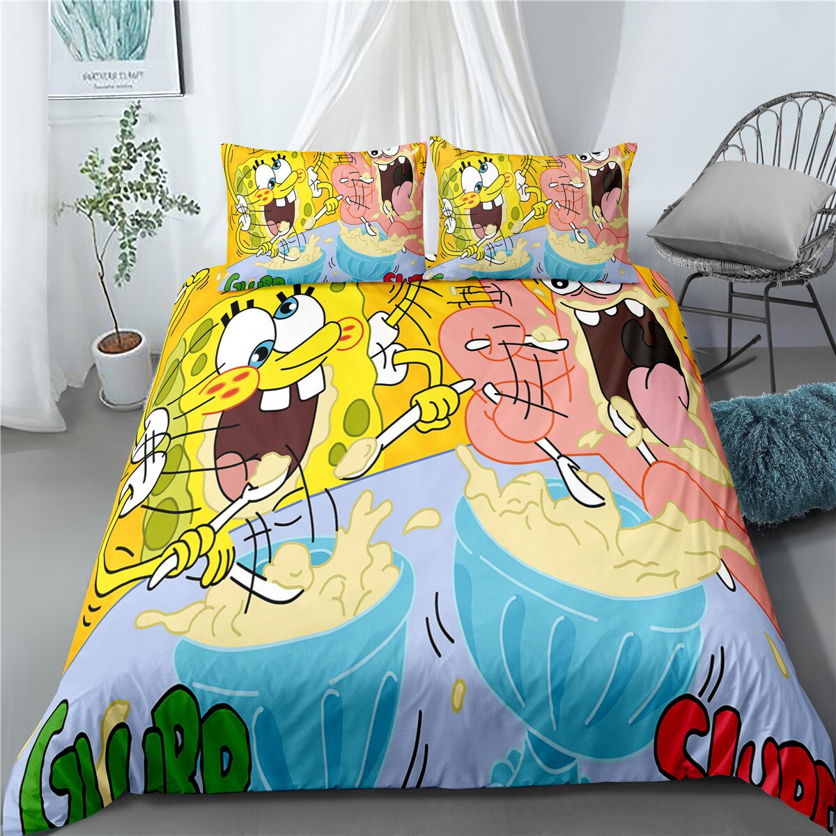 Sponge Bob Og Patrick Eat Dynebetræk