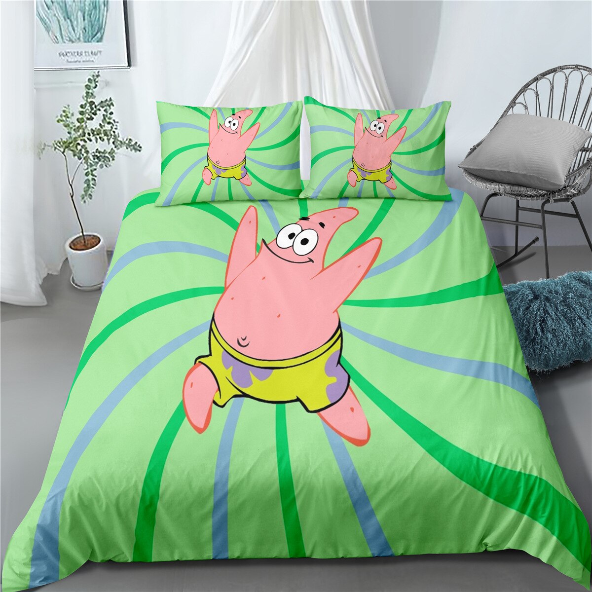 Sponge Bob Patrick Grønt Dynebetræk