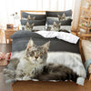 Grå Og Hvid Maine Coon Cat Dynebetræk