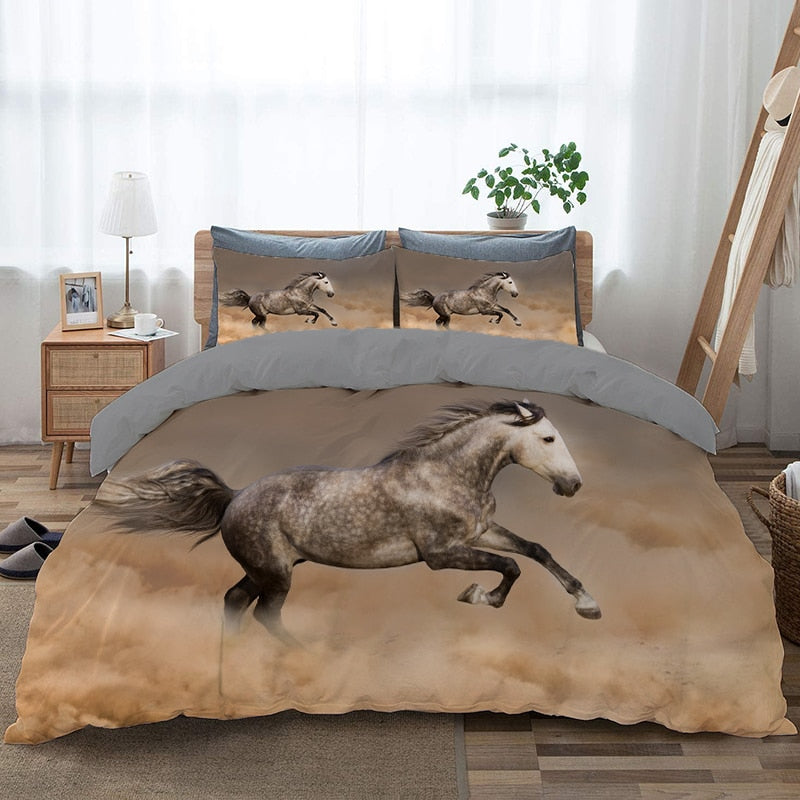 Hvid Hest I Sanddynebetræk