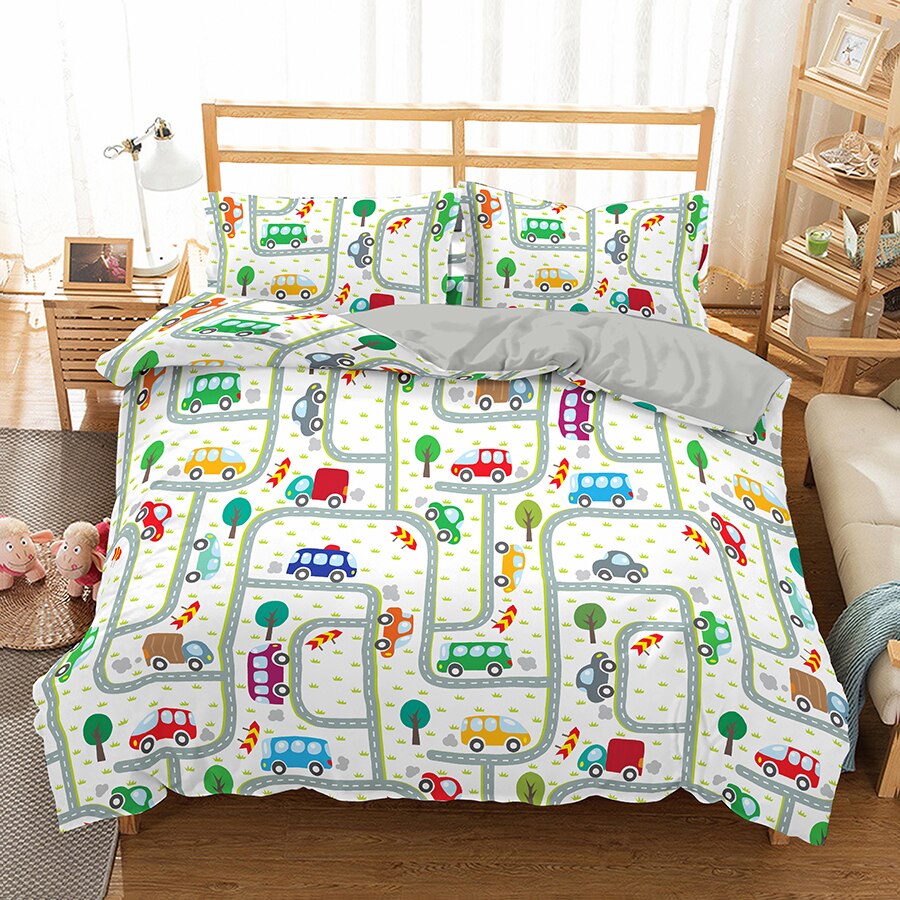 Dynebetræk Circuit Af Små Farverige Biler