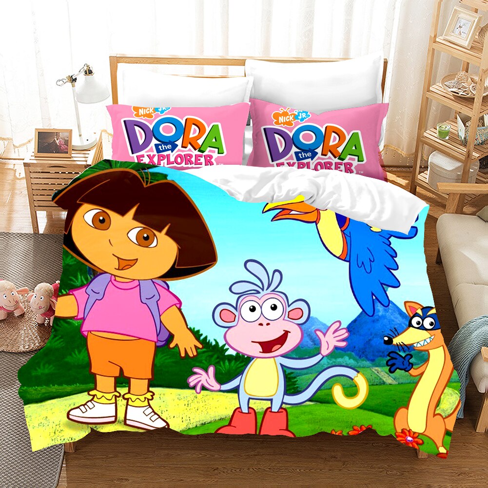Dynebetræk Dora The Explorer Støvler Og Swiper