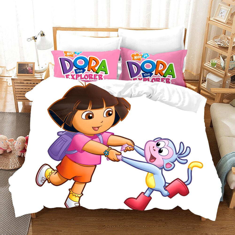 Dora The Explorer Og Boots Dancing Dynebetræk