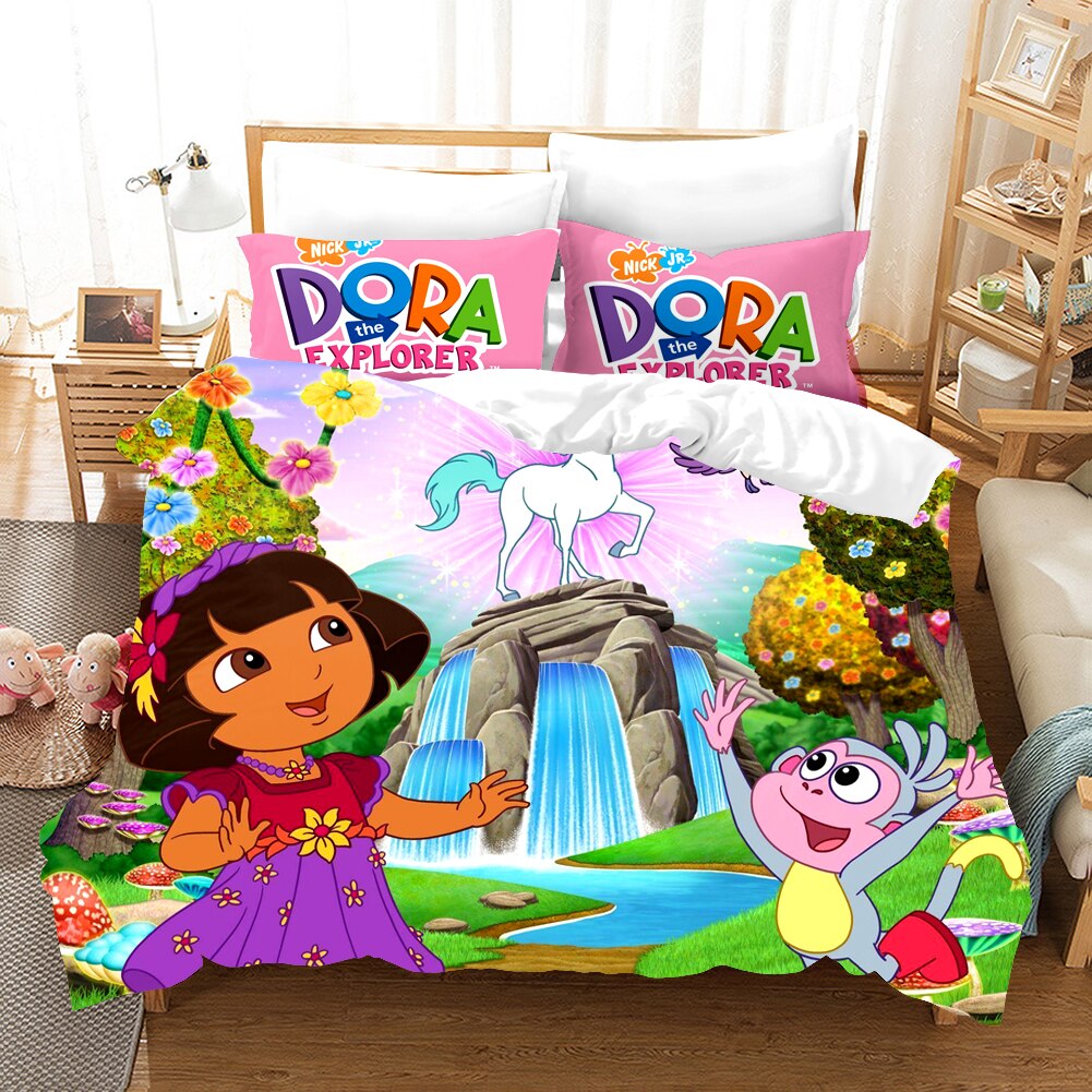 Dora The Explorer Og Unicorn Dynebetræk