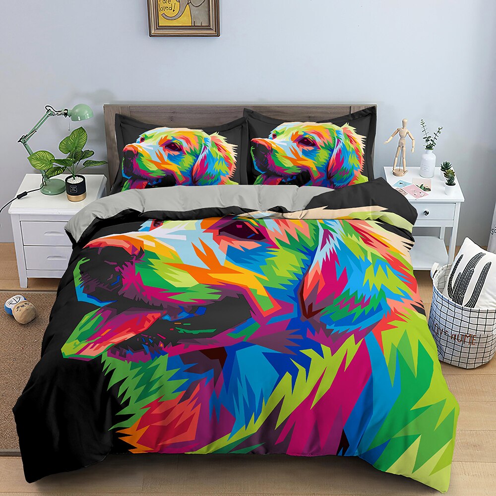 Flerfarvet Golden Retriever Dynebetræk