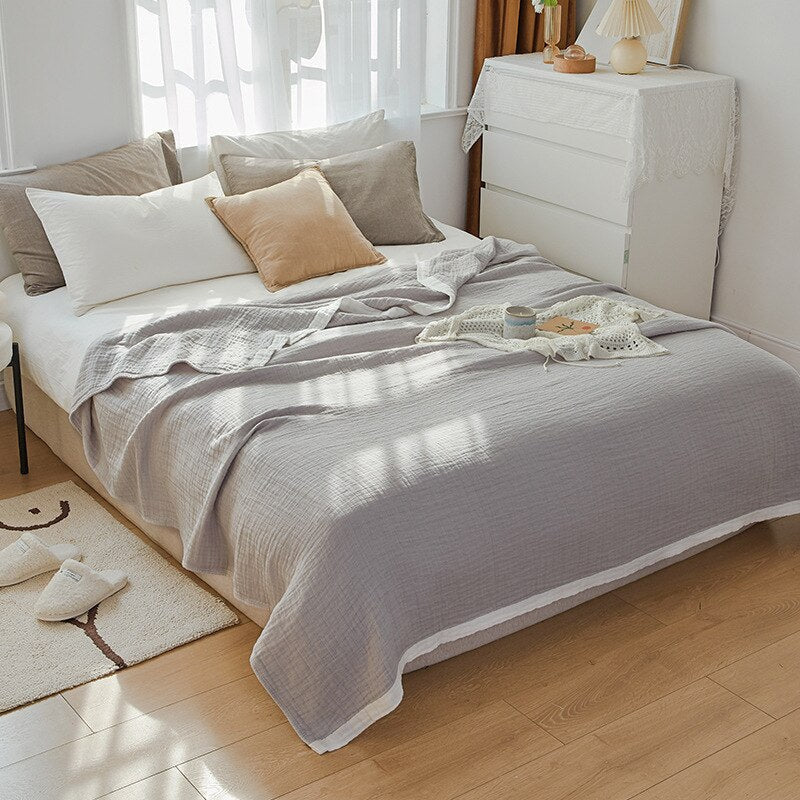 Lysegrå Bomuldsgaze Dynebetræk