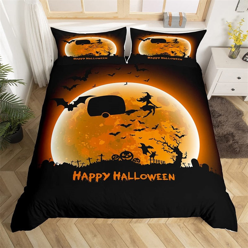 Halloween Fuldmåne Og Heks Dynebetræk