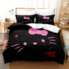 Hello Kitty Sort Og Pink Dynebetræk