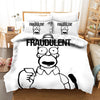 Dynebetræk The Simpsons Homer Hvid Og Sort