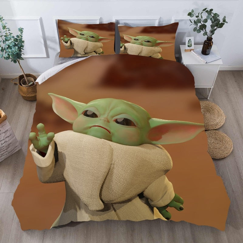 Brun Baby Yoda Dynebetræk