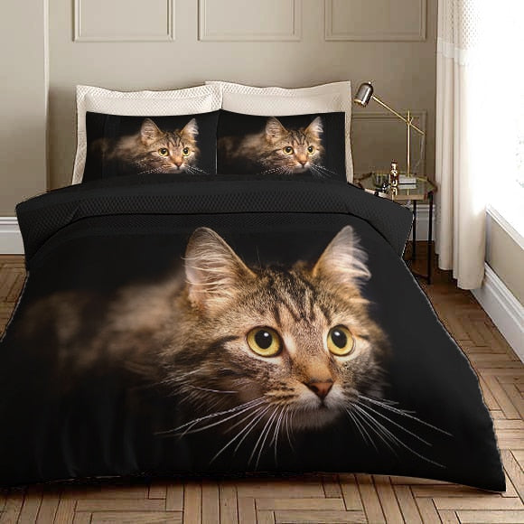 Sort Siberian Cat Dynebetræk