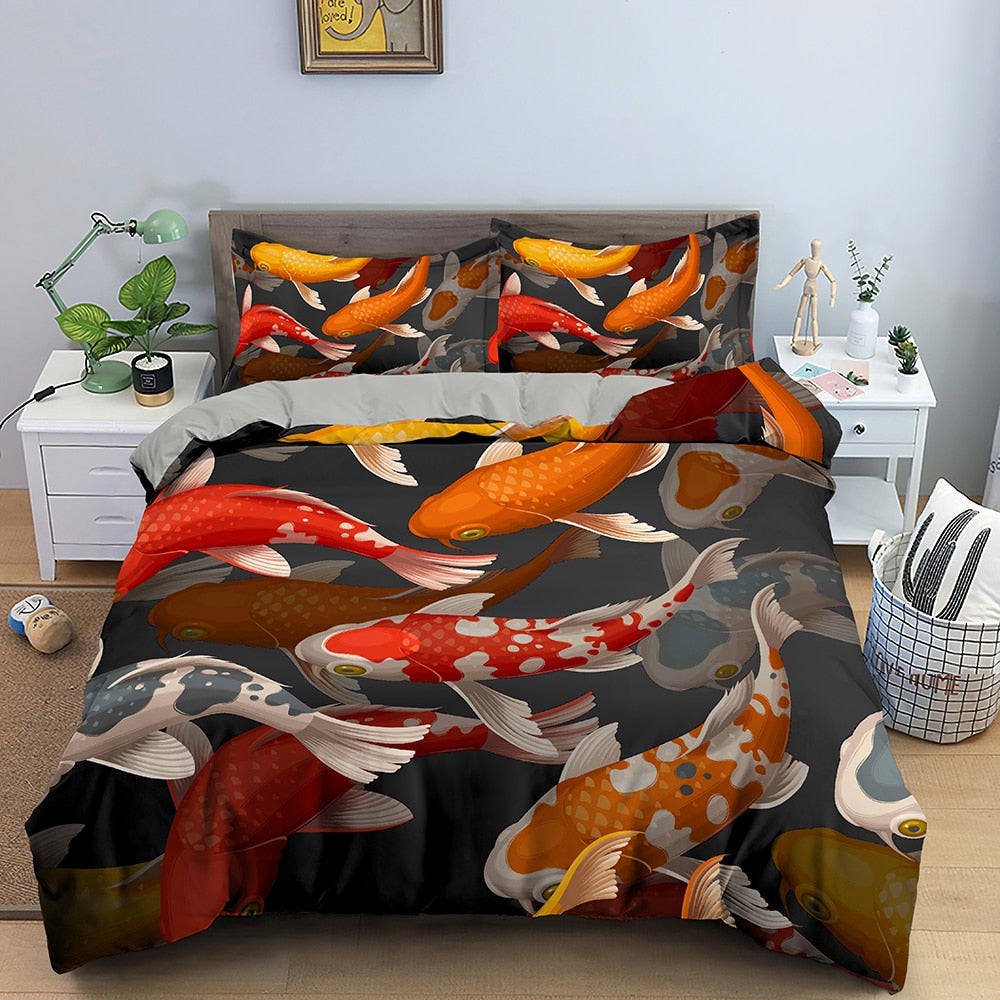 Sort Koi Fish Dynebetræk