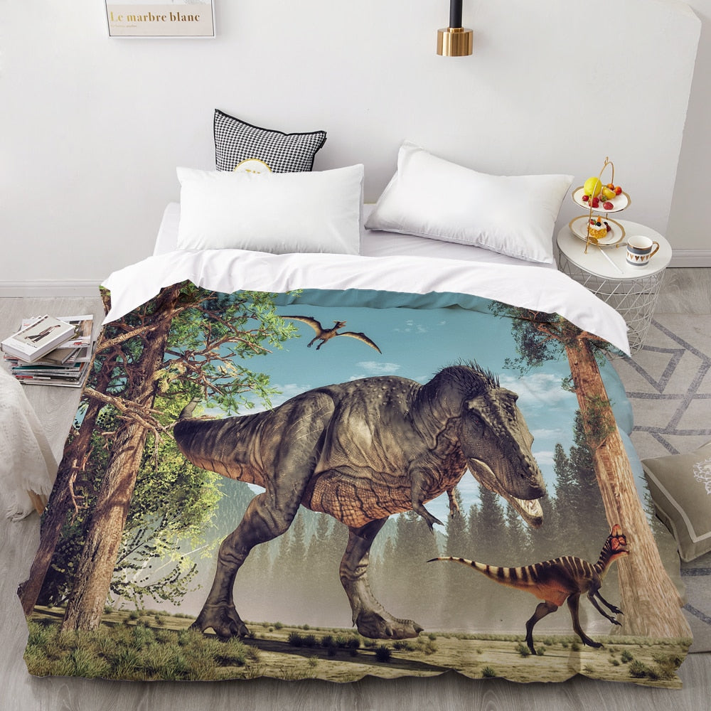 Dynebetræk Små Og Store Dinosaurer