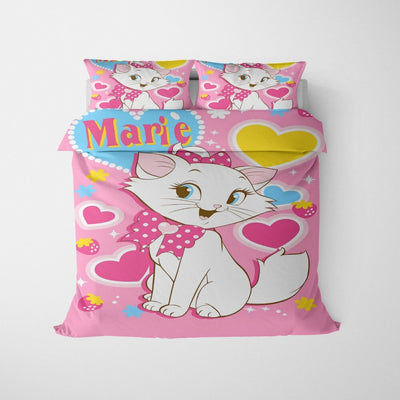 Pink Dynebetræk Aristocats Marie Hjerter