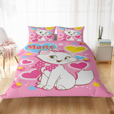 Pink Dynebetræk Aristocats Marie Hjerter