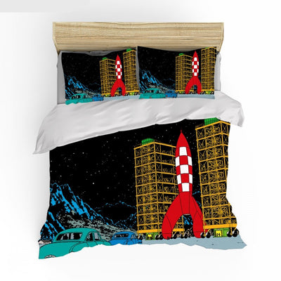 Tintin Lens Moon Rocket Dynebetræk