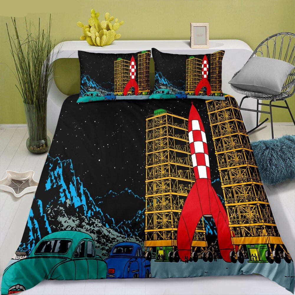 Tintin Lens Moon Rocket Dynebetræk