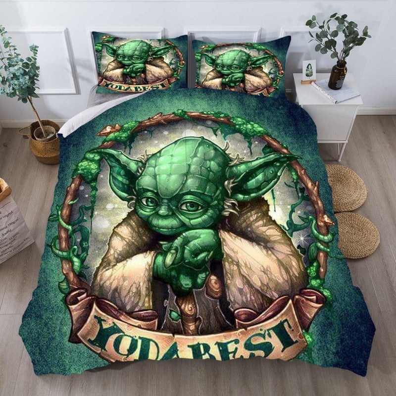 Green Star Wars Dynebetræk Master Yoda