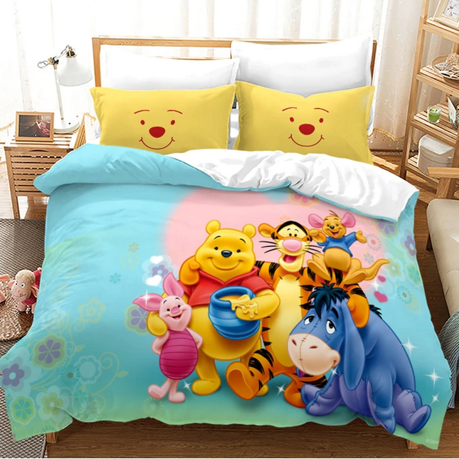 Winnie The Pooh Pink Heart Dynebetræk