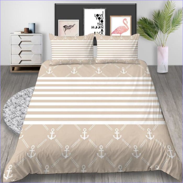 Beige Dynebetræk Og Ankre