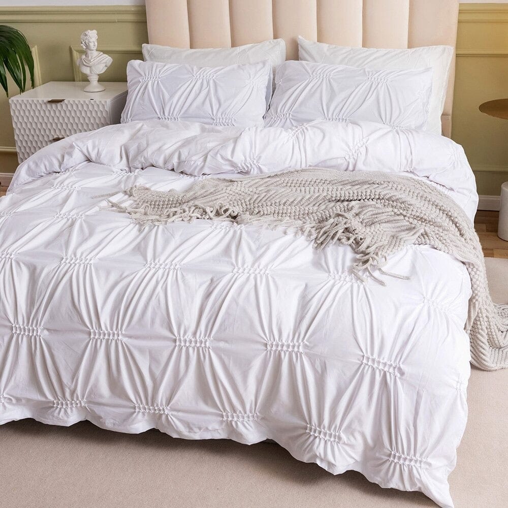 Hvid Plisseret Dynebetræk