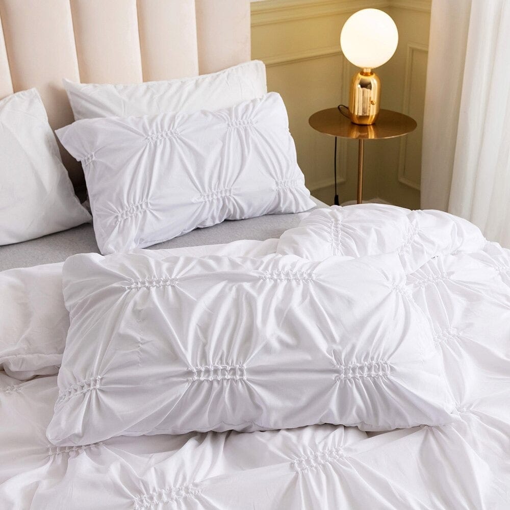 Hvid Plisseret Dynebetræk