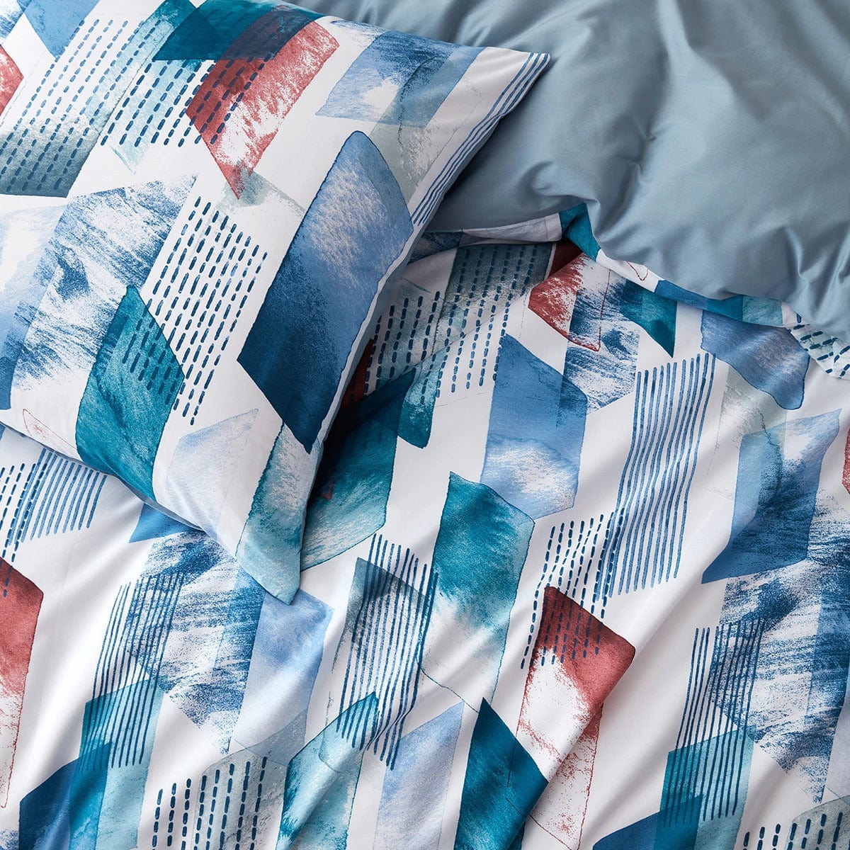 Hvid Og Andeblå Dynebetræk