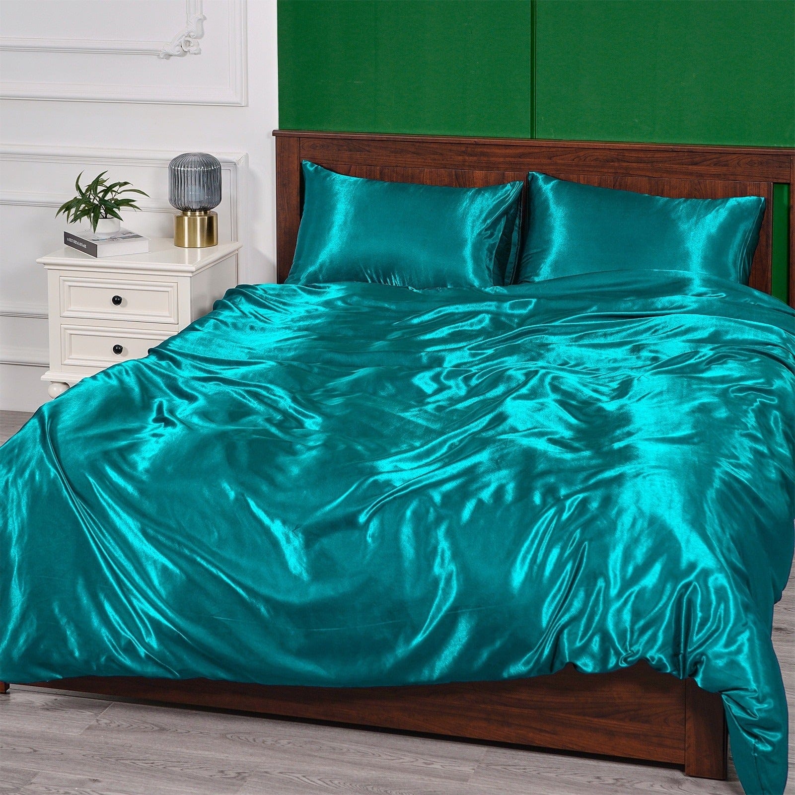 Dynebetræk I Blåt Satin