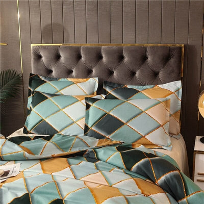 Grøn Og Gul Ternet Dynebetræk