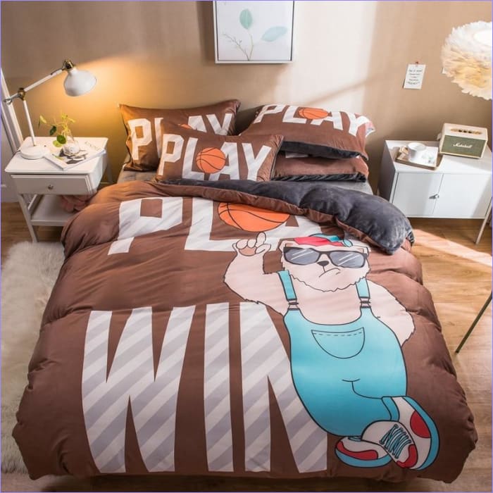 Dynebetræk Til Børn Basketballbjørn