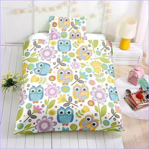 Dynebetræk Til Børn Ugler Og Blomster