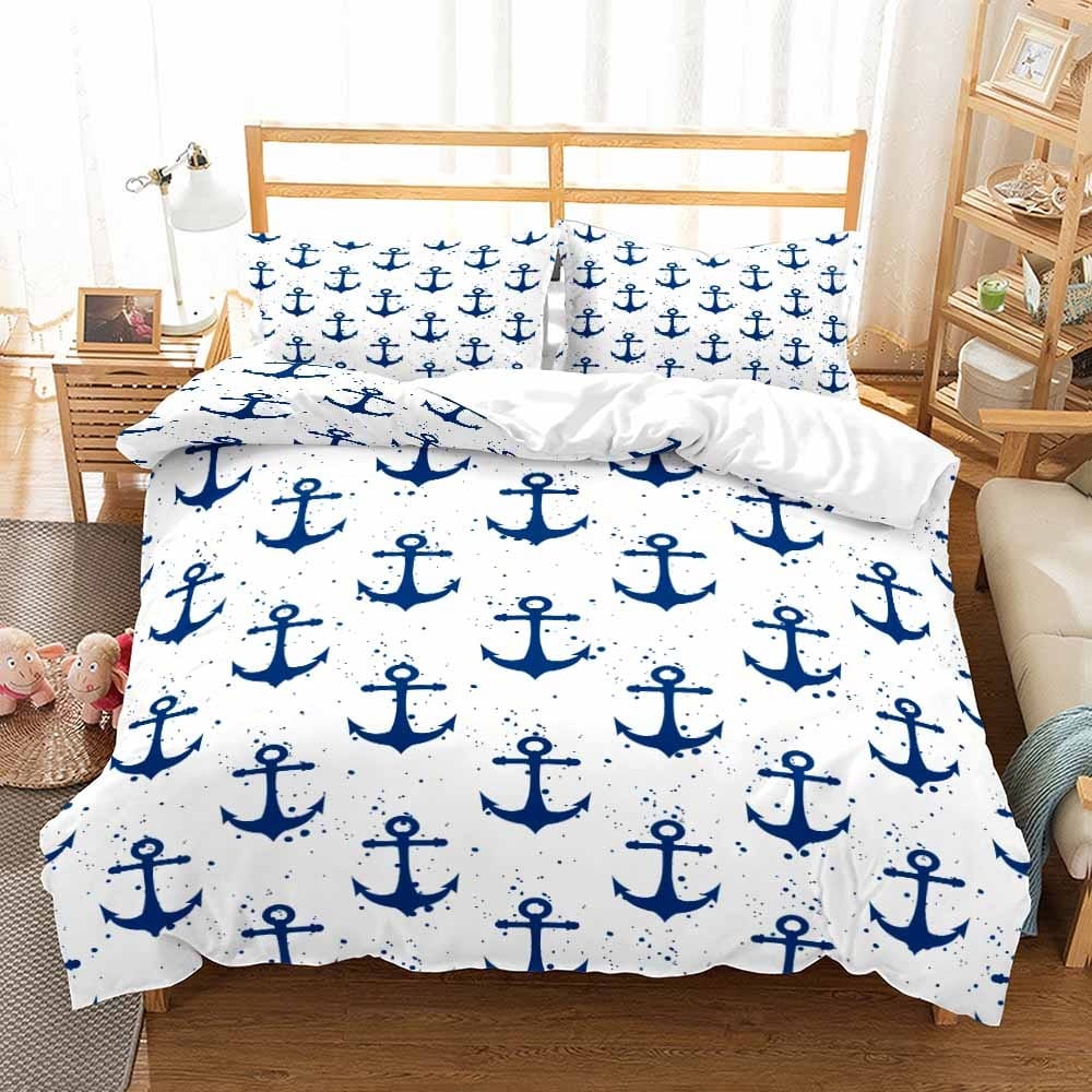 Hvid Og Blå Sailor Child Dynebetræk