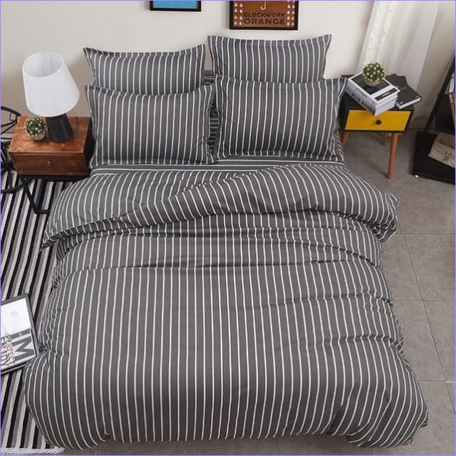 Fine Hvide Striber Dynebetræk